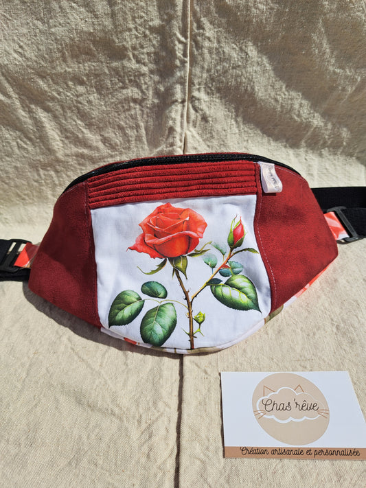 Sac banane Rose rouge bi-matière