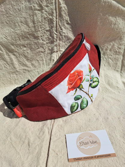 Sac banane Rose rouge bi-matière